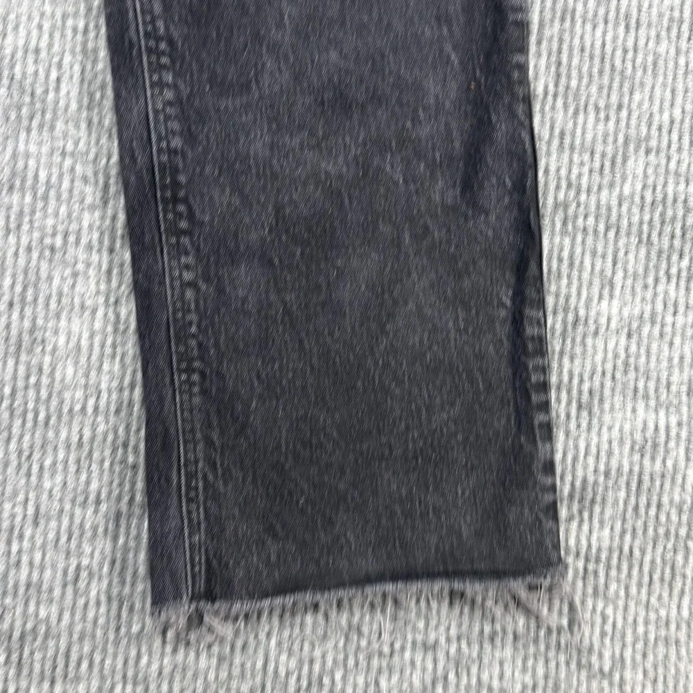 Old Navy Sky Hi Wide-Leg Jeans Womens 16 Charcoal Wash High‎ Rise Raw Hem Denim